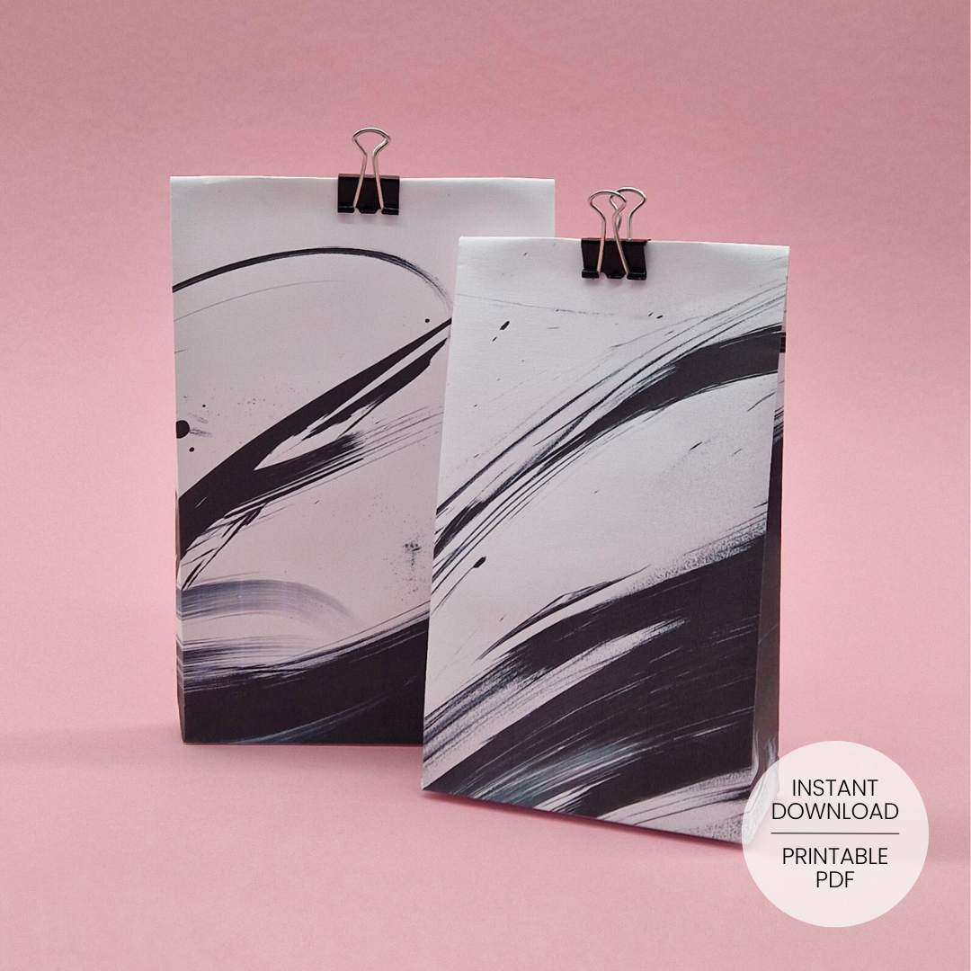 Abstract Brush Gift Bag Templates