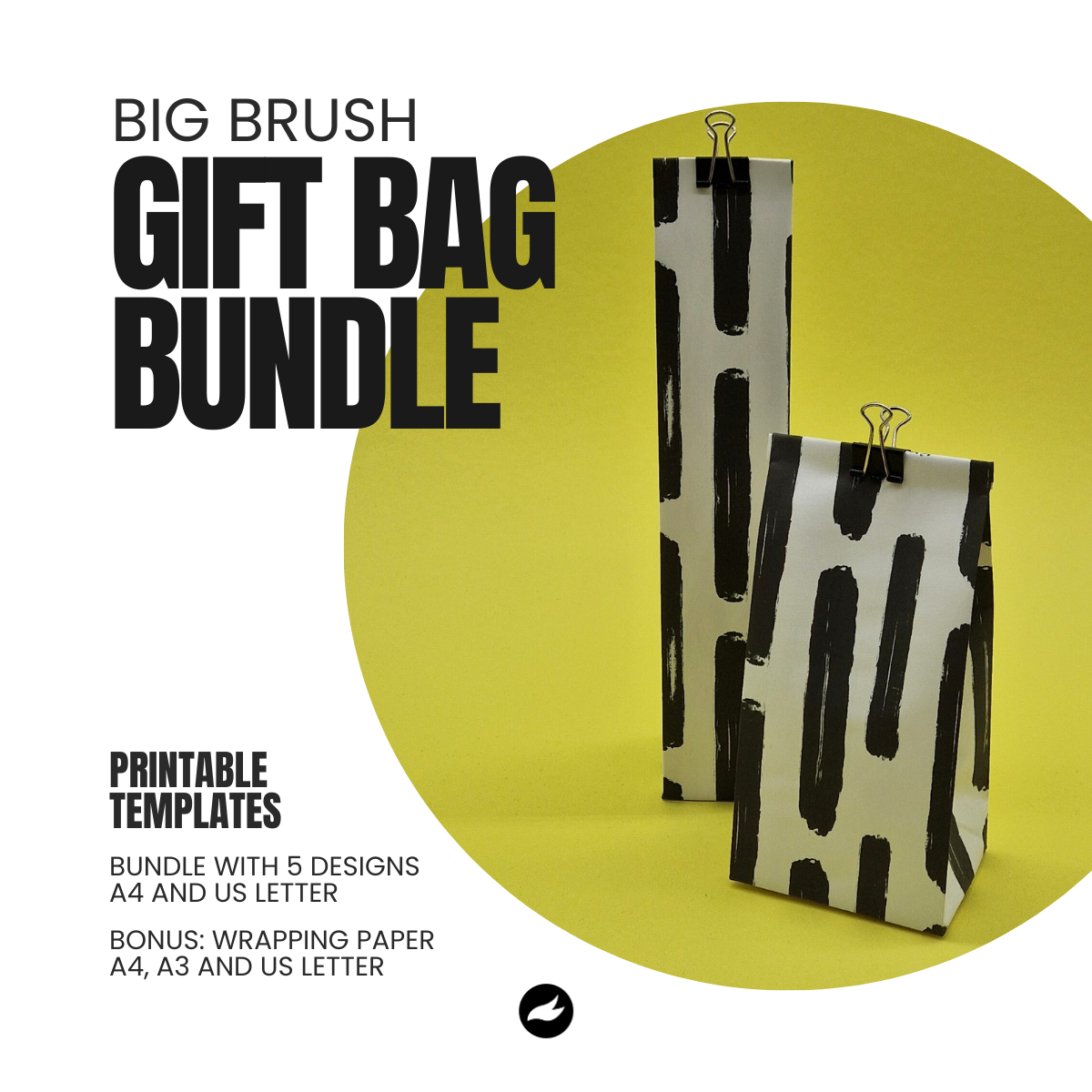 Big Brush Gift Bag Template
