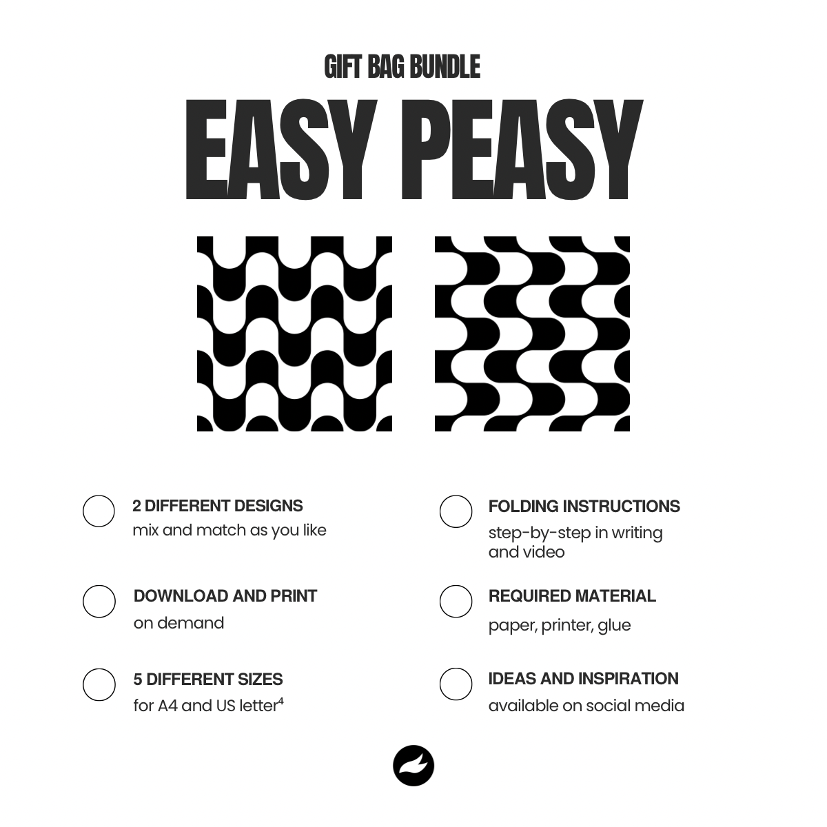 Geometric Wave Gift Bag Template