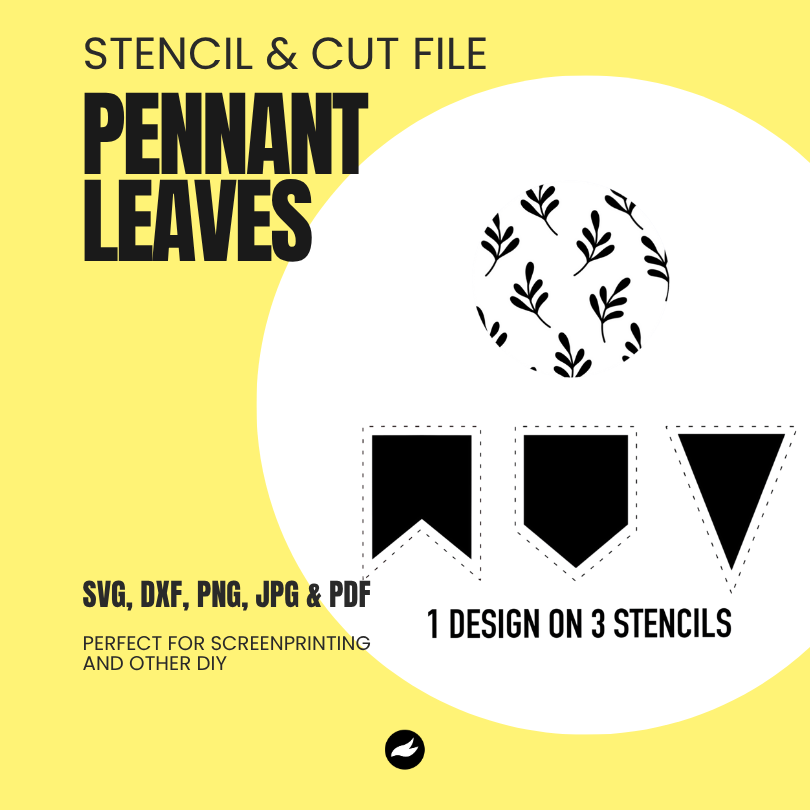 Leaves - Pennant Chain - Stencil & Cut File