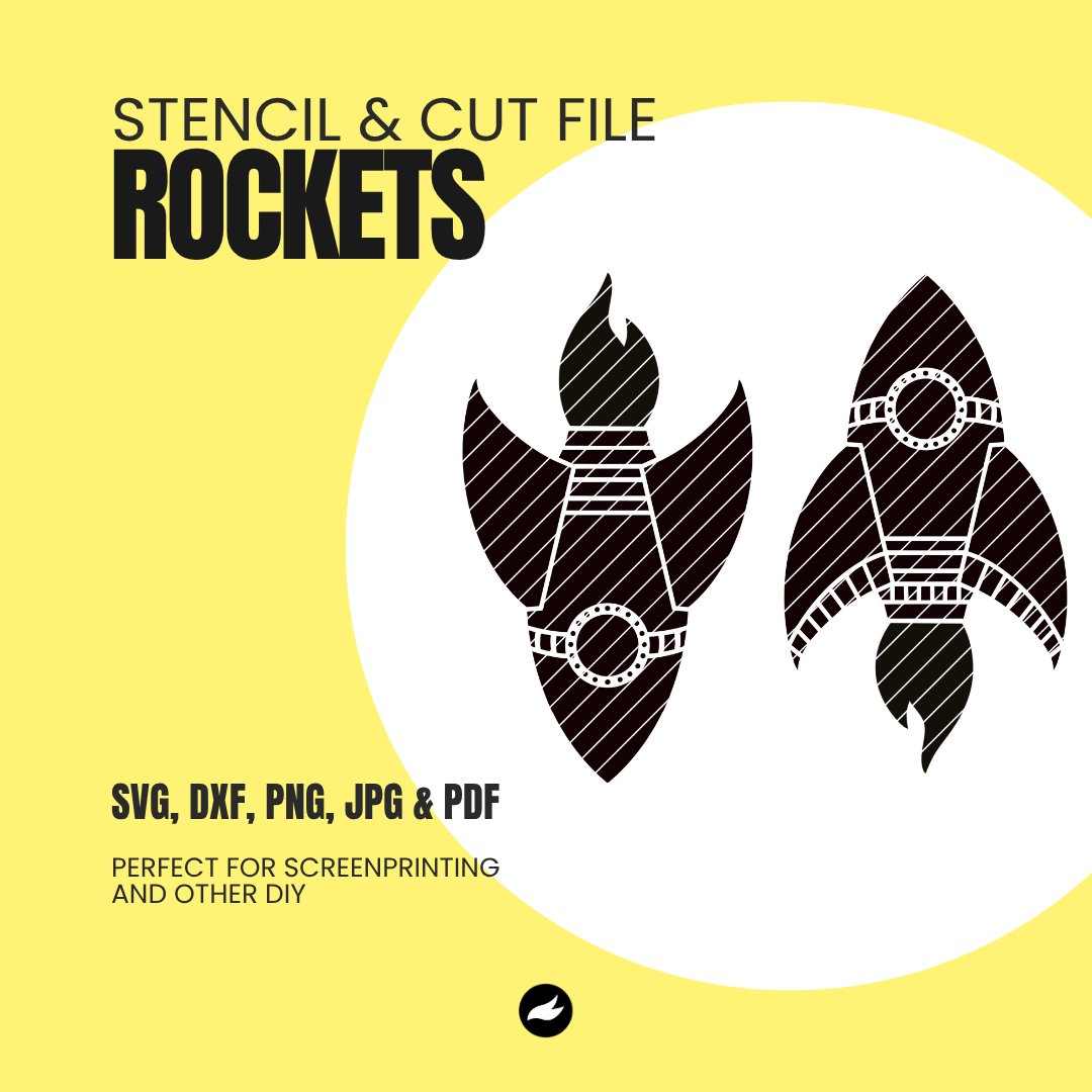 Rocket - Stencil & Cut File