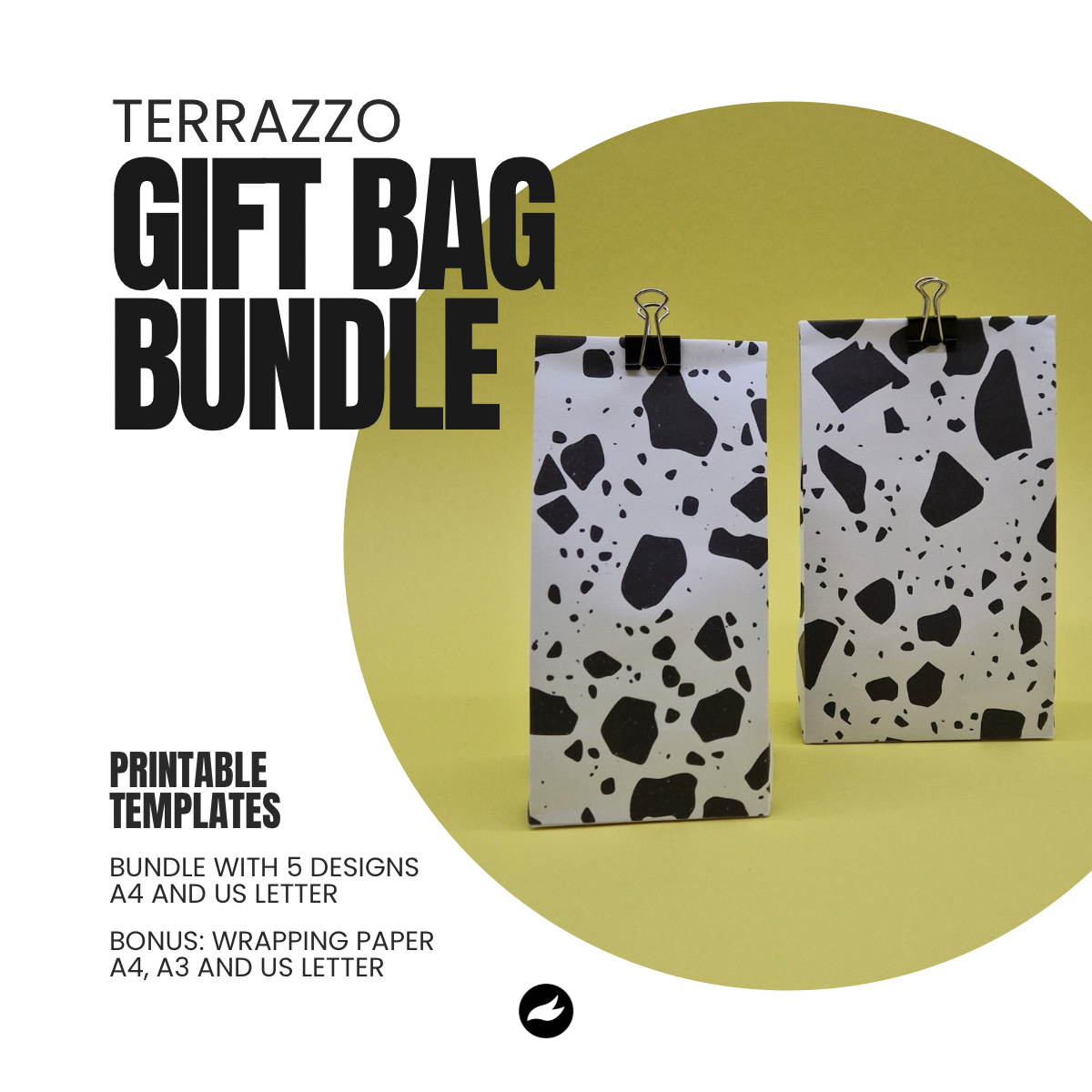 Terrazzo Pattern Gift Bag Templates