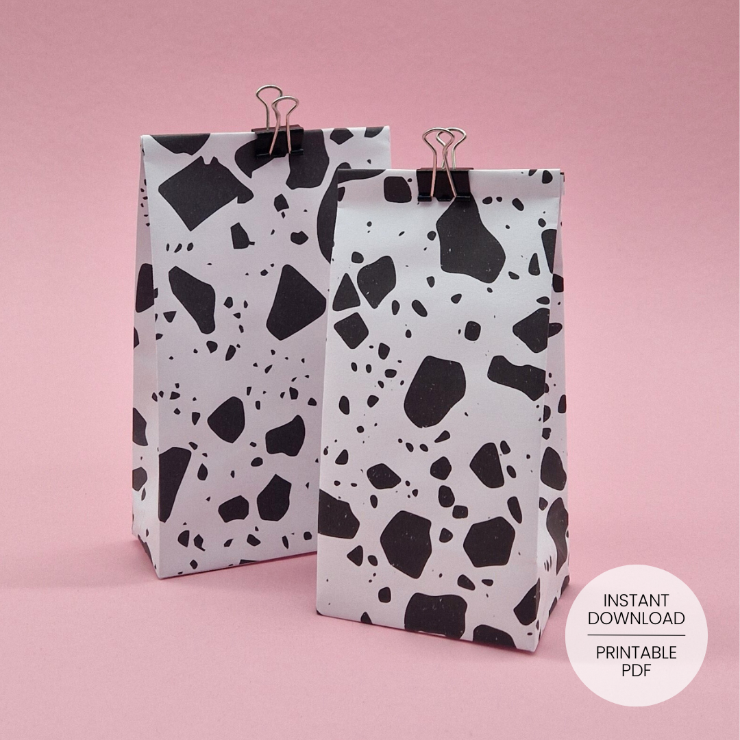Terrazzo Geschenktüten-Vorlage