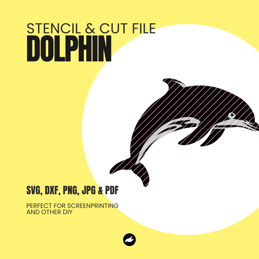 Dolphin Stencil & Cut File