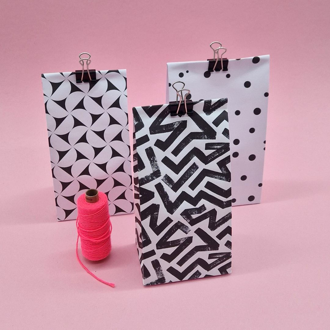 Geometric Half Circle Gift Bag Template
