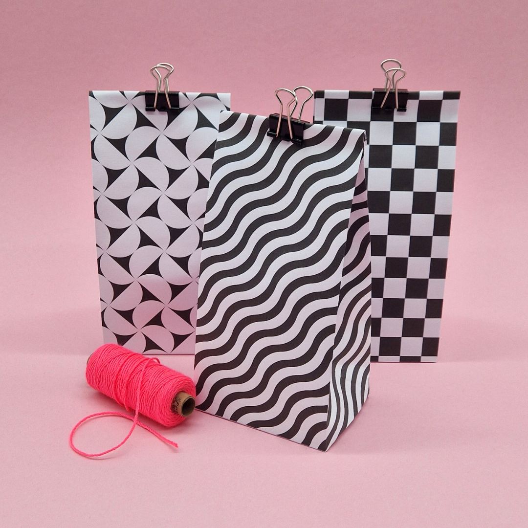 Geometric Half Circle Gift Bag Template