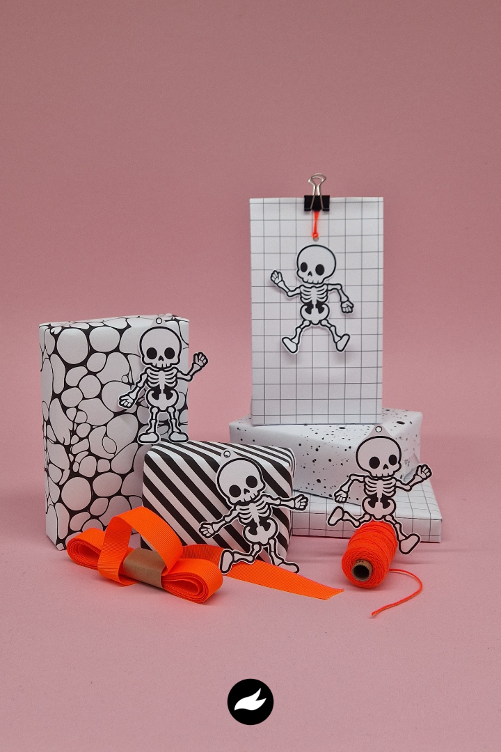 Skeleton Gift Tags for Halloween