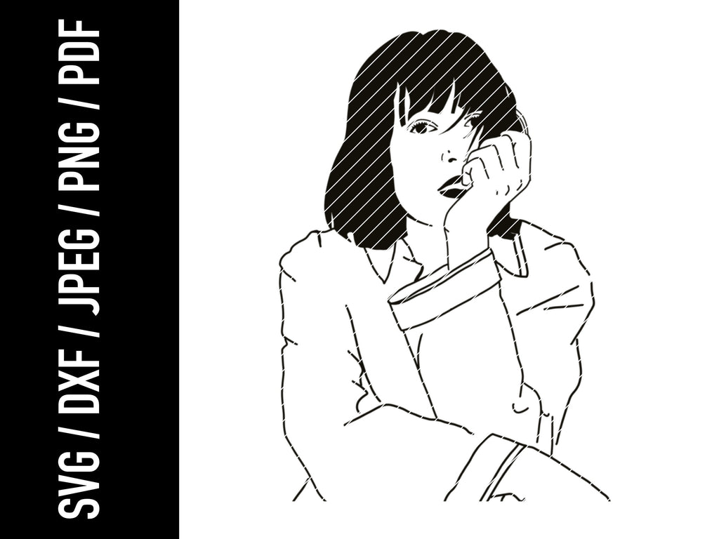 Lady - Stencil & Cut File