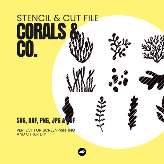 Coral & Underwater Plants - Stencil & Cut Files