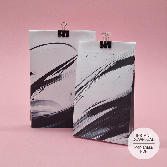 Abstract Brush Gift Bag Templates