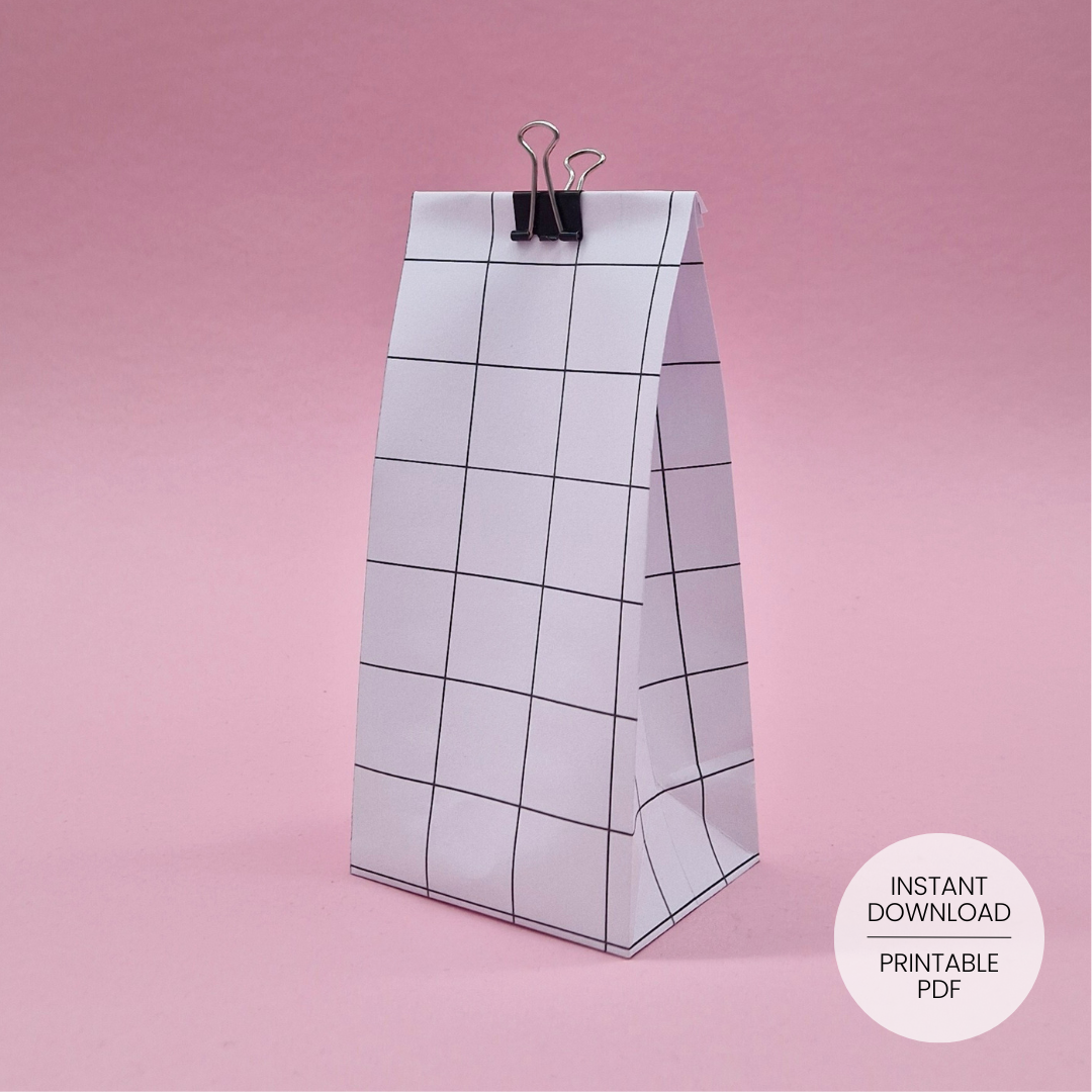 Big Fine Grid Gift Bag Template