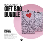 Black Hearts Gift Bag Template