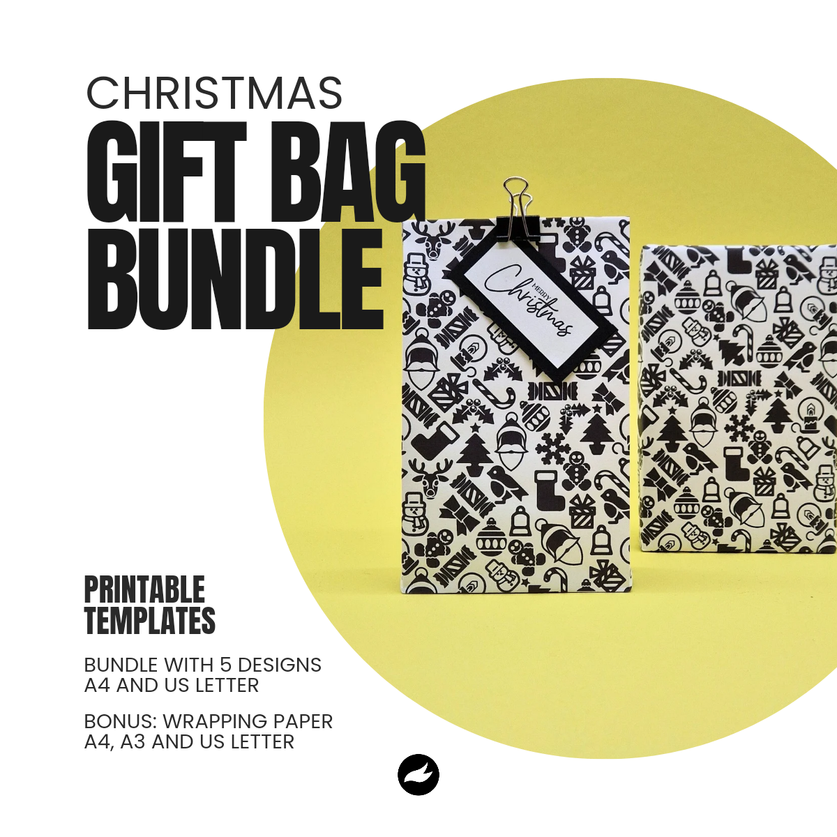 Bold Christmas Gift Bag Template