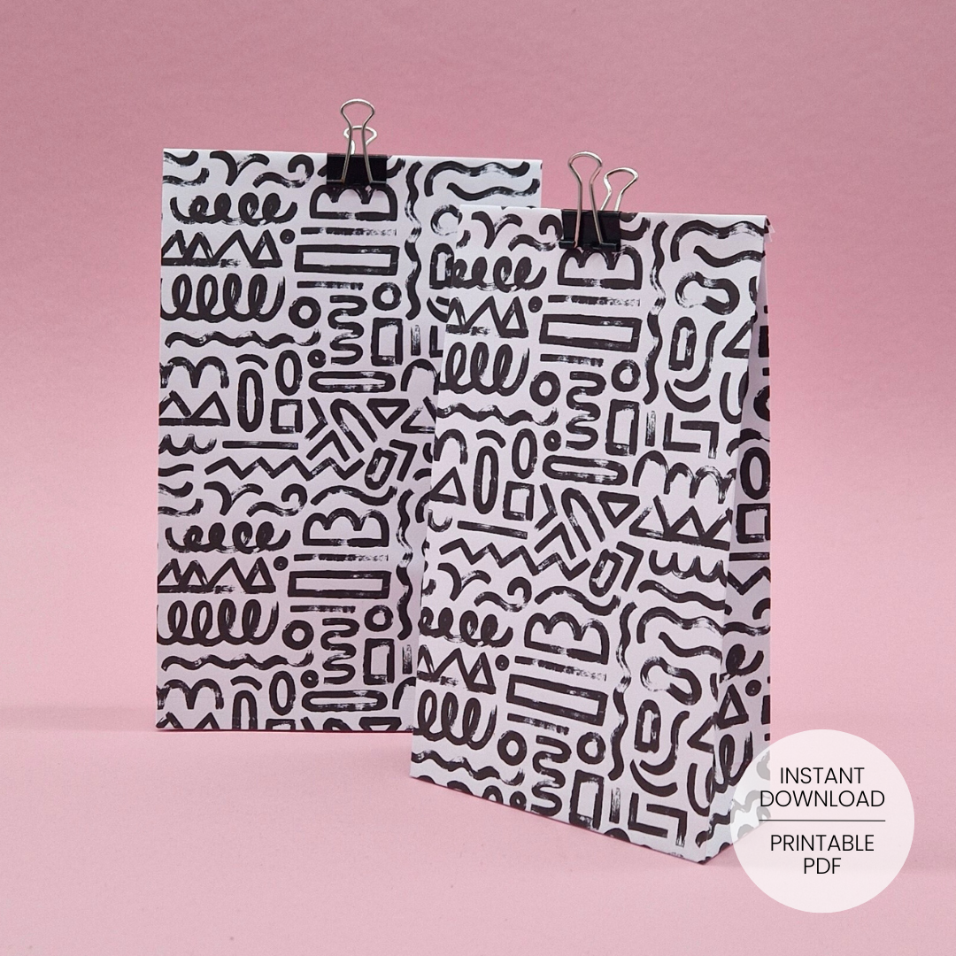 Brush Pattern Gift Bag Template