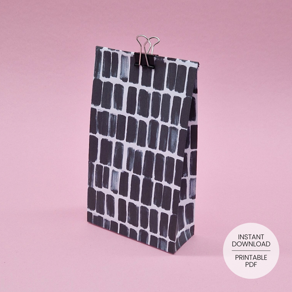 Brush Tiles Pattern Gift Bag Template