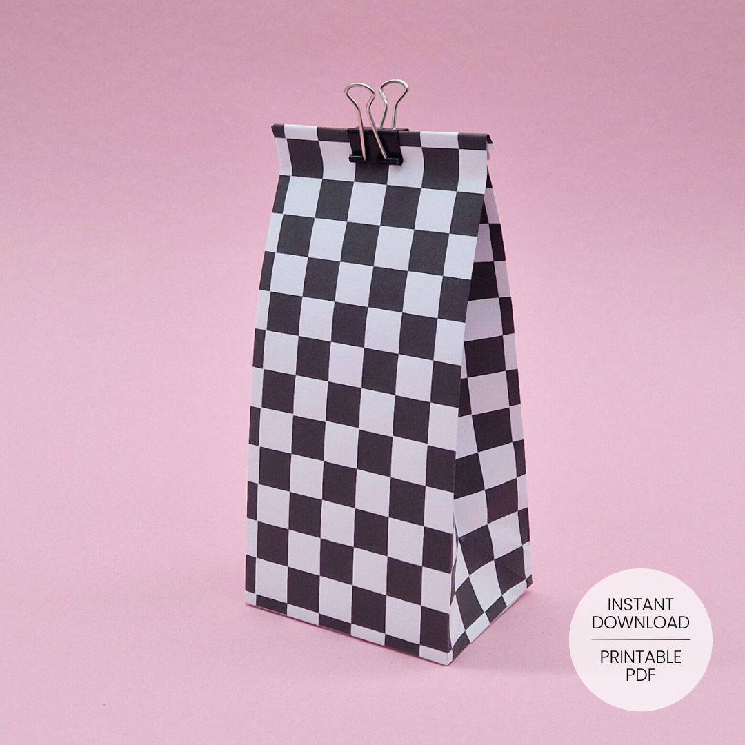 Chess Pattern Gift Bag Template