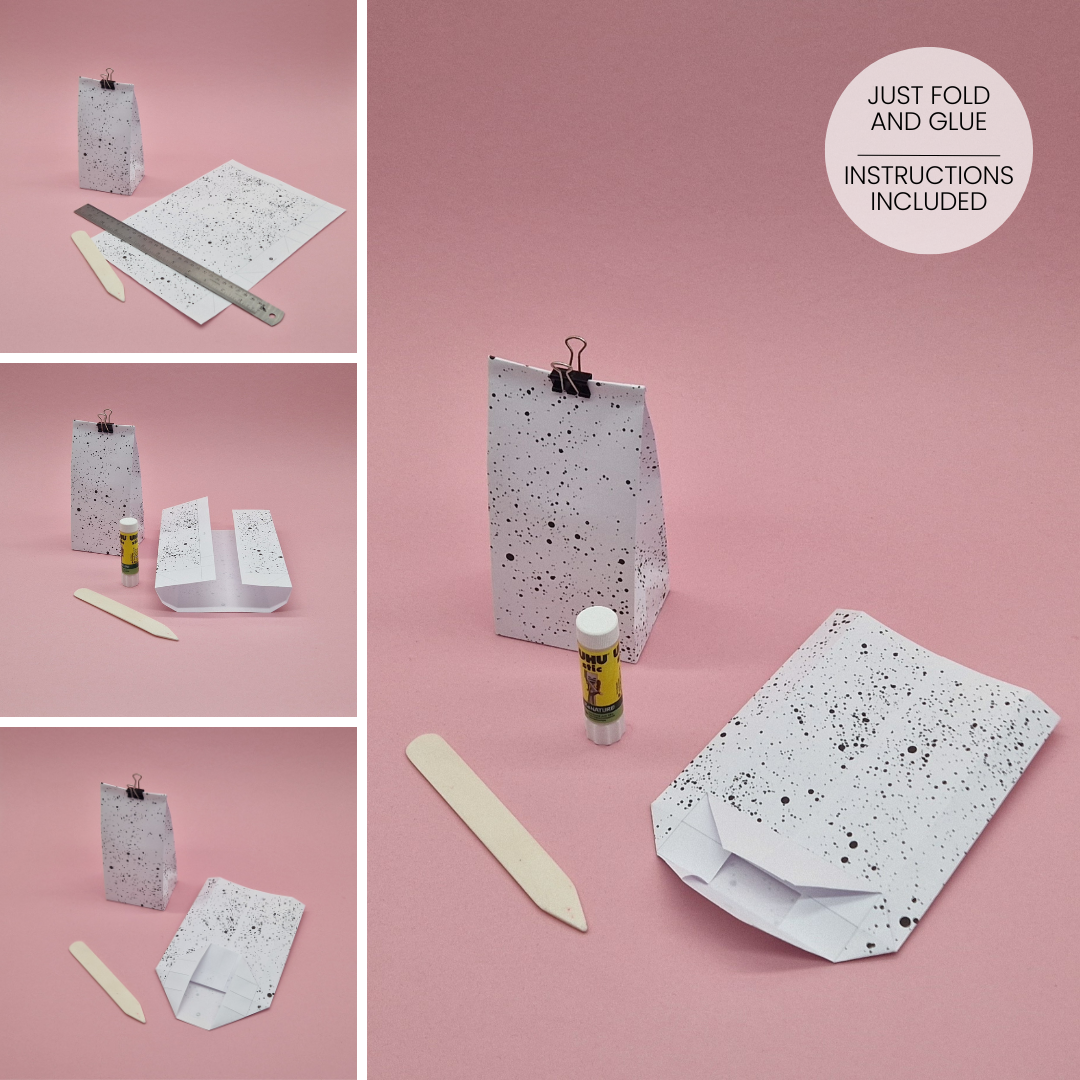 Grey Terrazzo Pattern Gift Bag Template