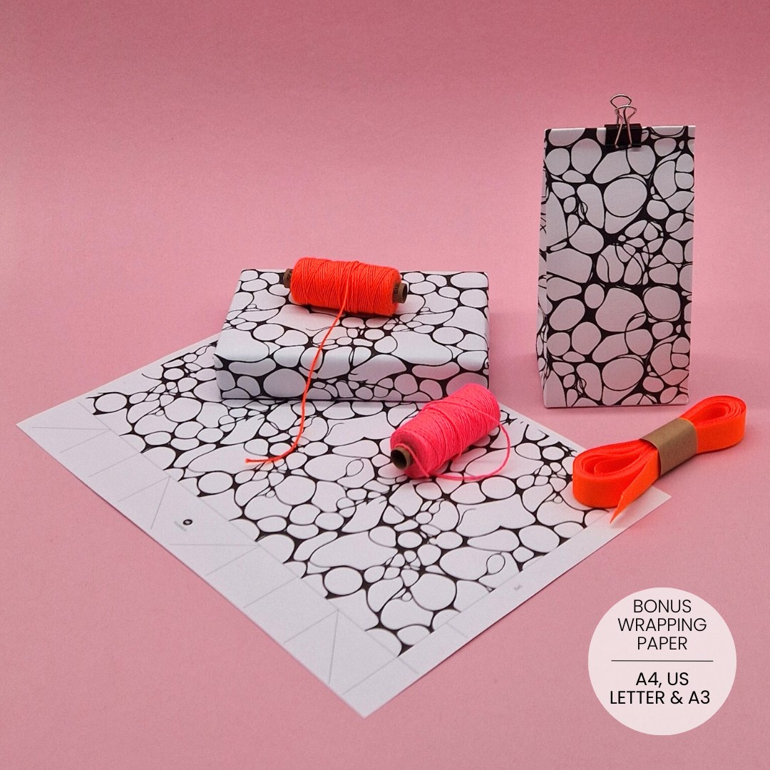 Grey Terrazzo Pattern Gift Bag Template