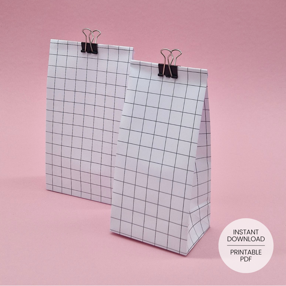 Fine Grid Gift Bag Template