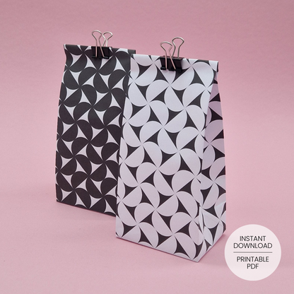 Geometrische Halbkreise - Geschenktüten-Vorlage