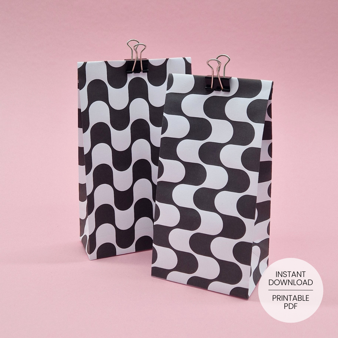 Geometric Wave Gift Bag Template