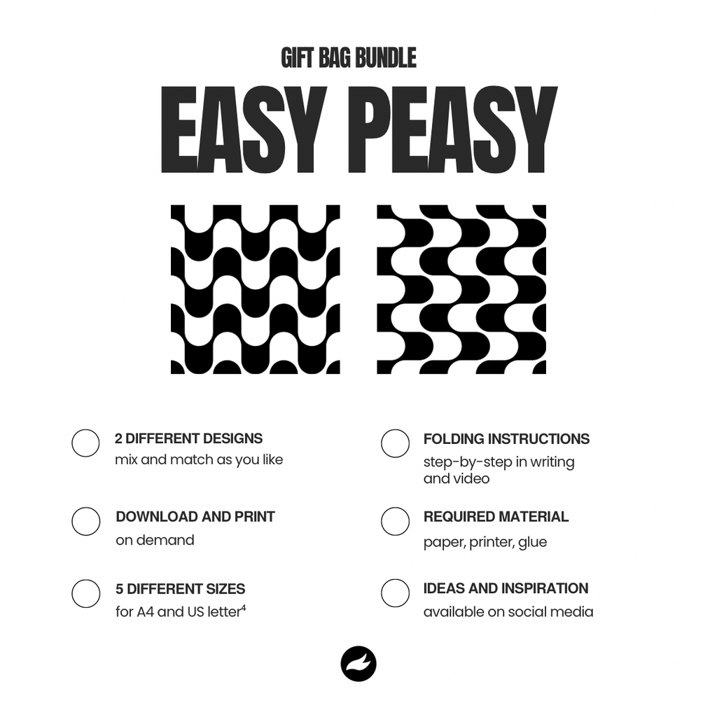 Geometric Wave Gift Bag Template