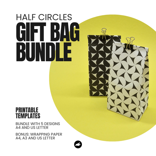Geometric Half Circle Gift Bag Template
