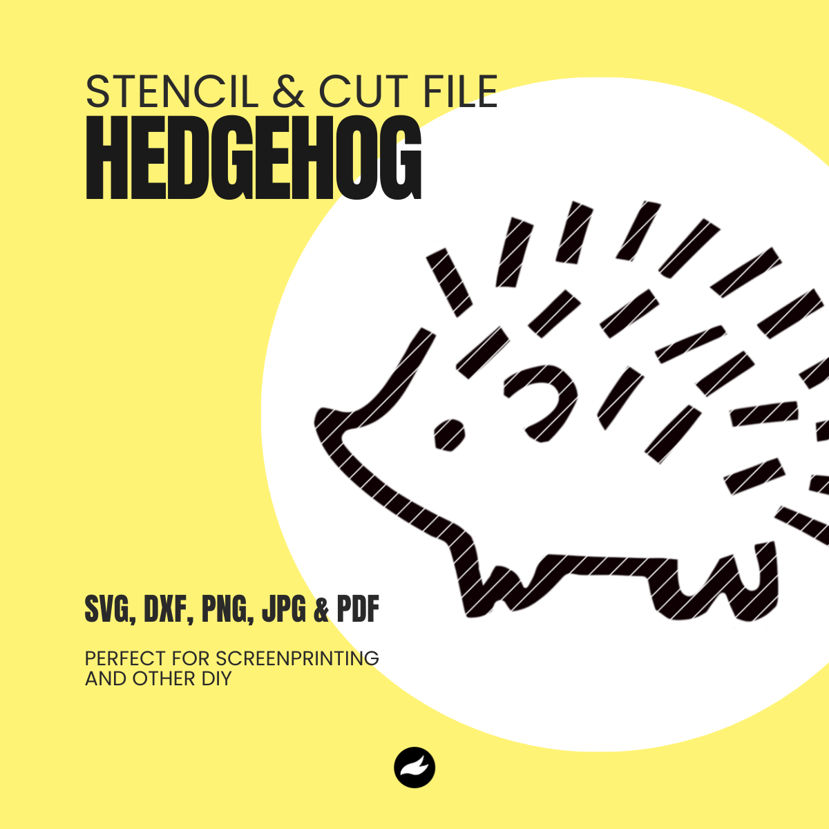 Hedgehog Stencil & Cut File
