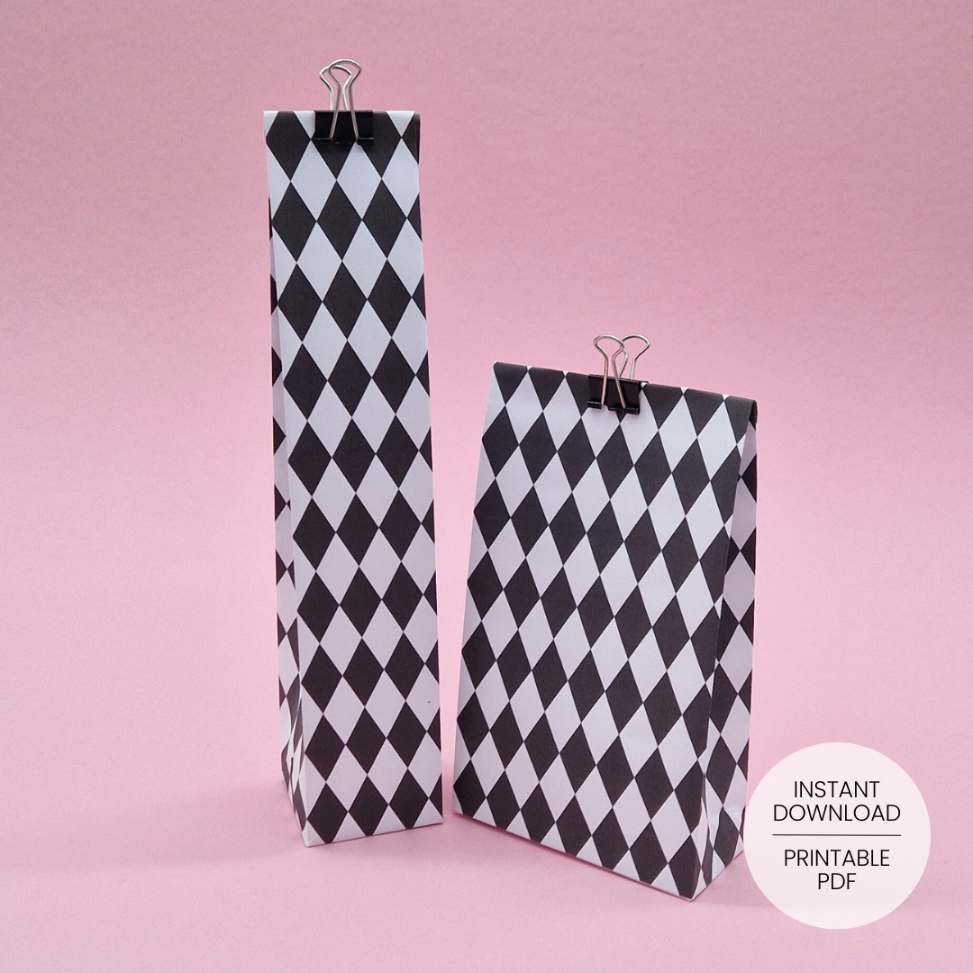 Jester Pattern Gift Bag Template