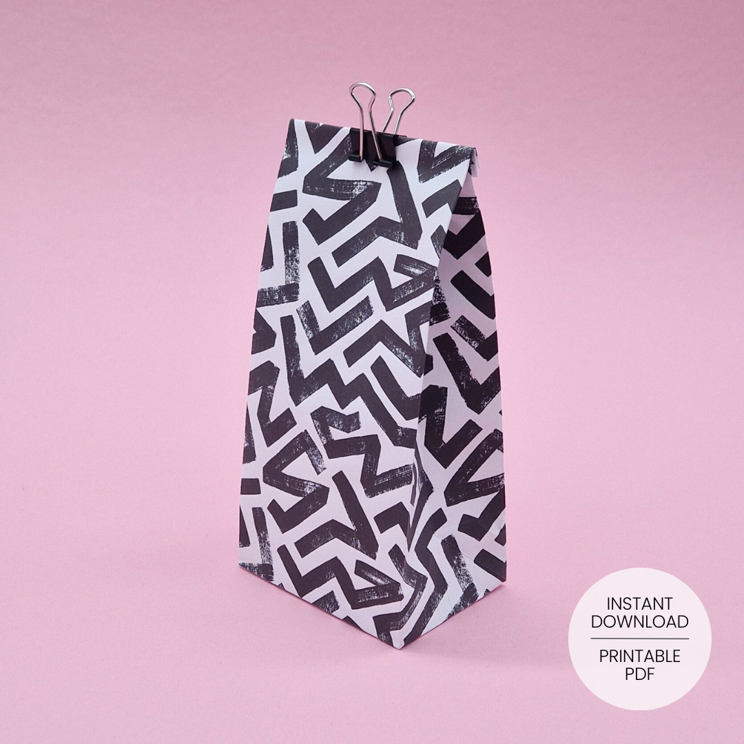 Kinked Brush Gift Bag Template