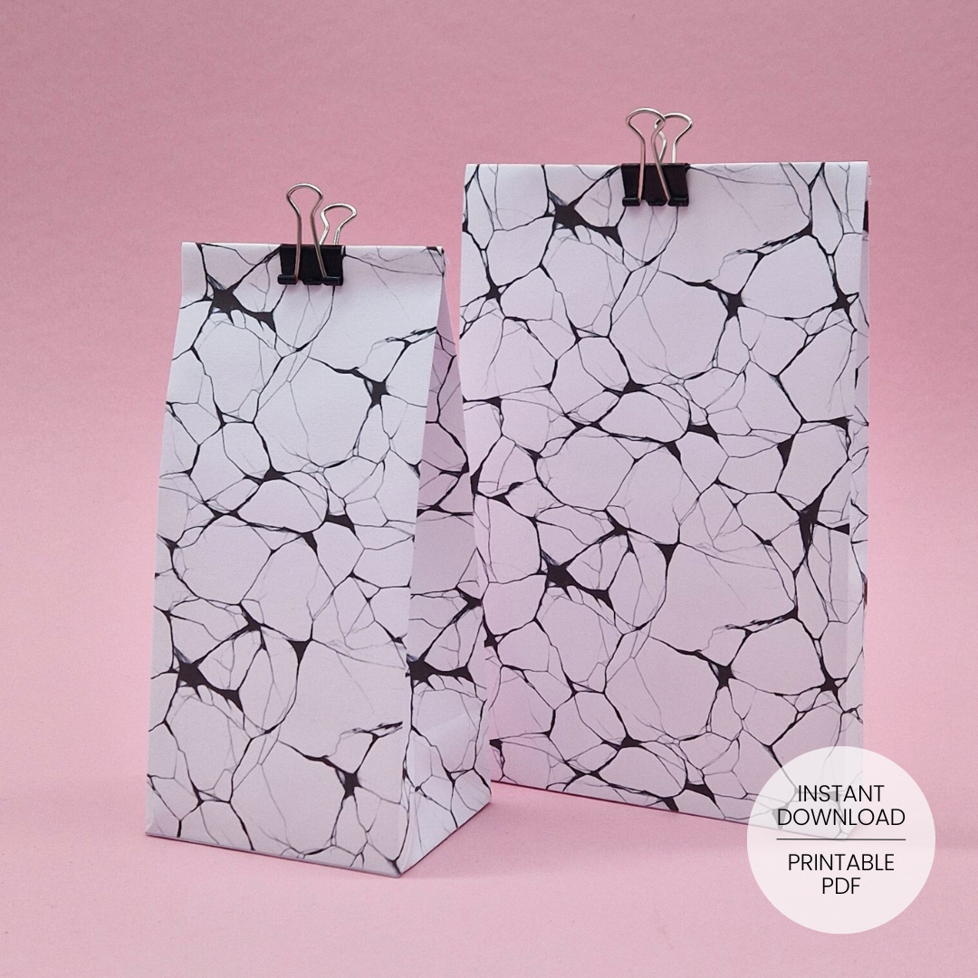 Marble Pattern Gift Bag Template