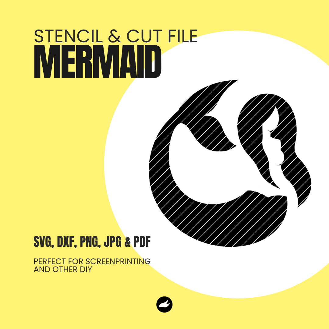 Mermaid - Stencil & Cut File