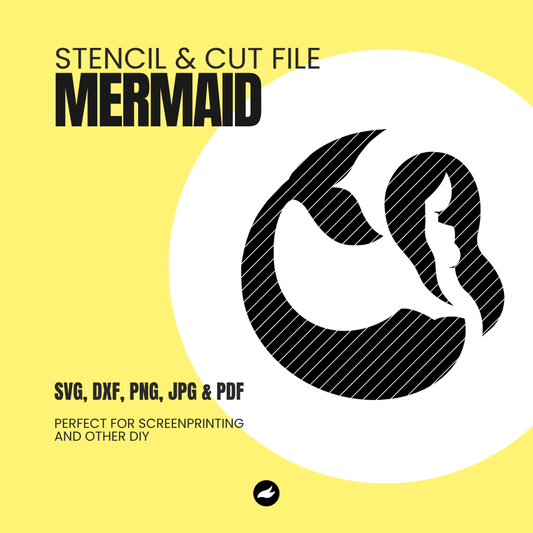 Mermaid - Stencil & Cut File
