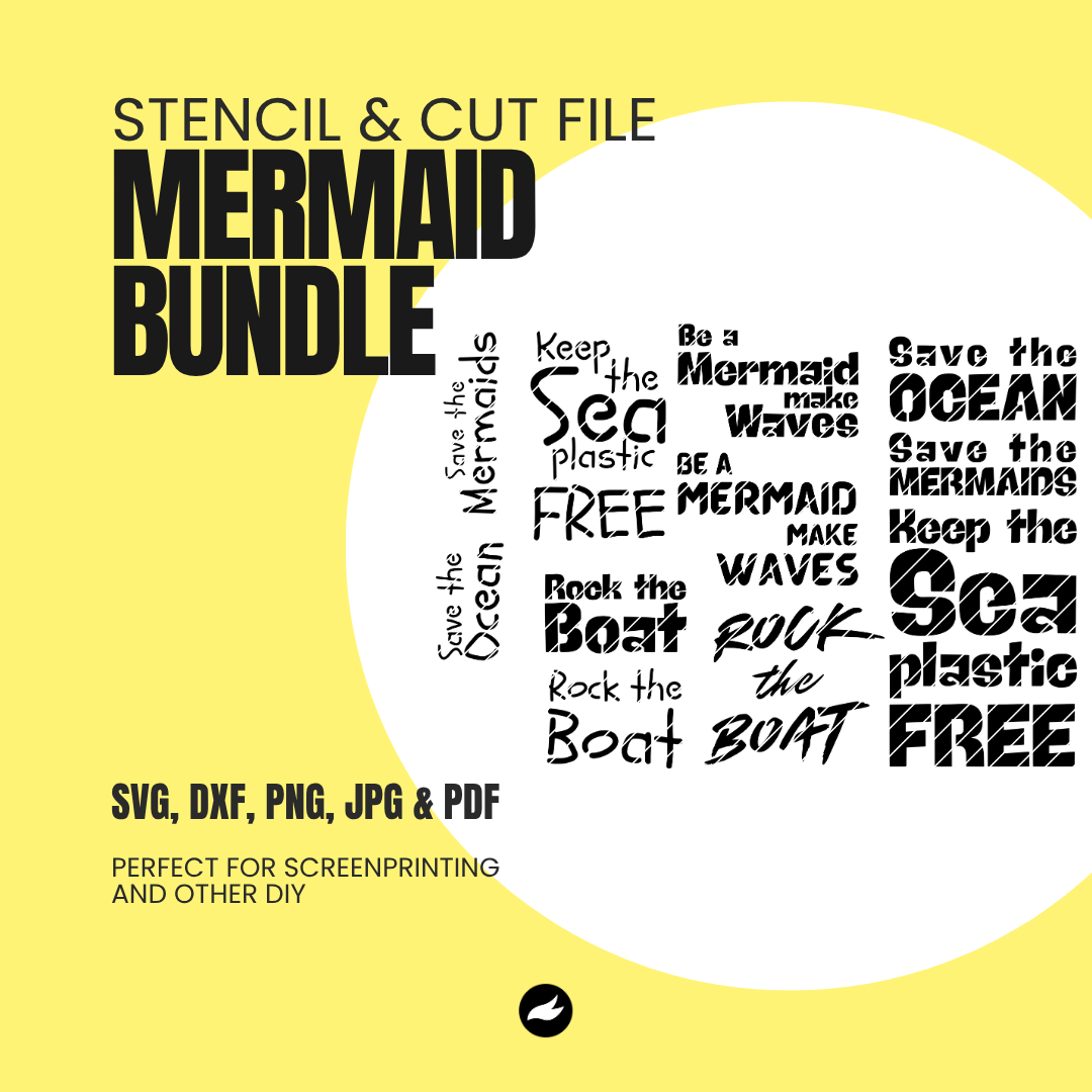 Mermaid Bundle - Stencil & Cut File