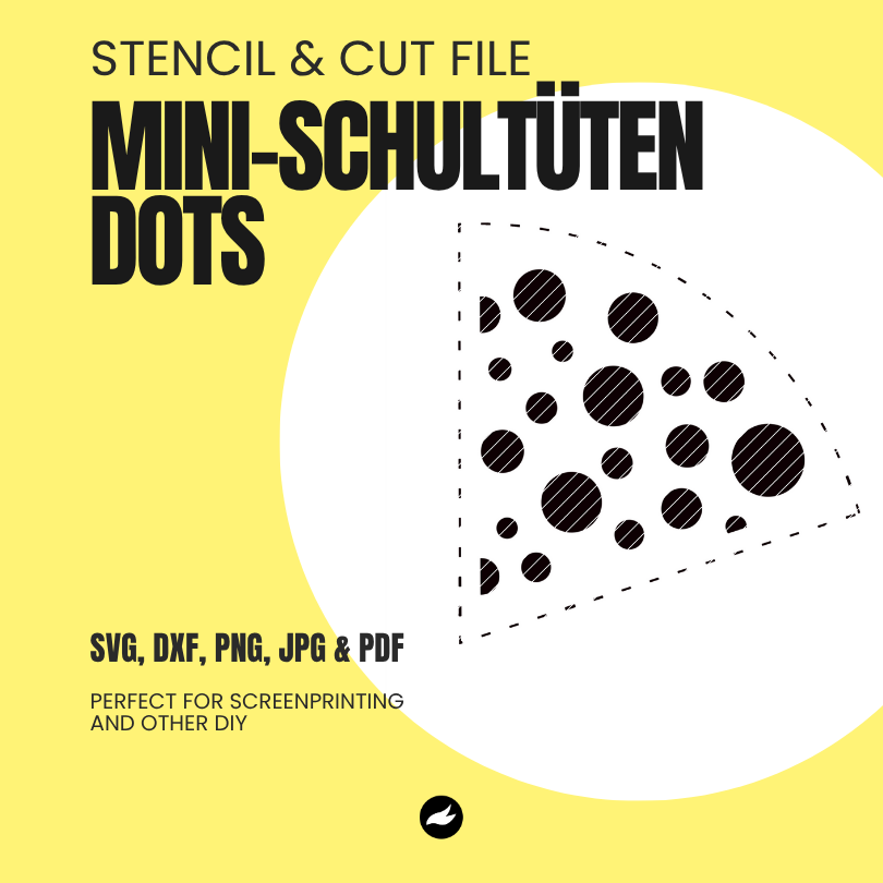 Dots - Mini-Schultüte - Stencil & Cut File