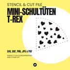 Hearts - Mini-Schultüte - Stencil & Cut File