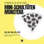 Monstera - Mini-Schultüte - Stencil & Cut File