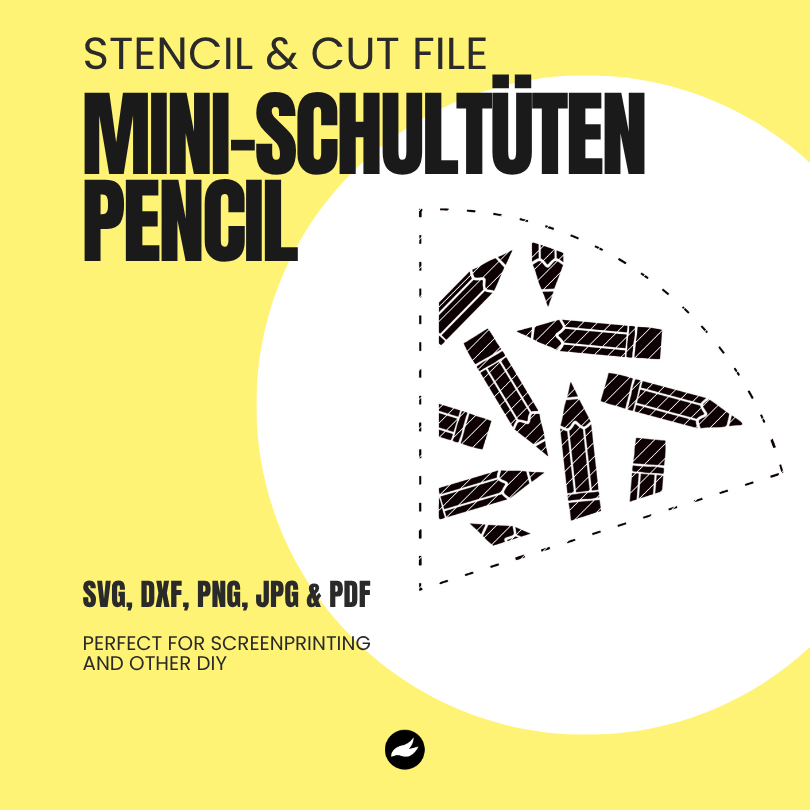 Pencil - Mini-Schultüte - Stencil & Cut File