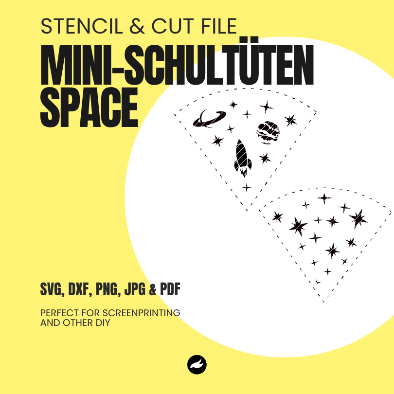 Space Bundle - Mini-Schultüte - Stencil & Cut File