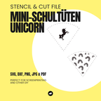 Unicorn Bundle - Mini-Schultüte - Stencil & Cut File