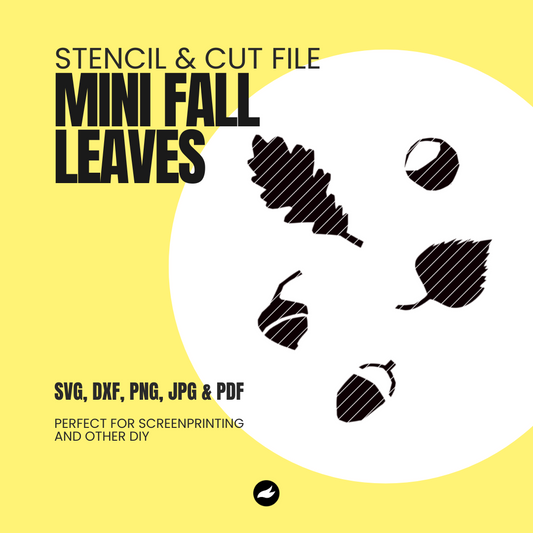 Mini Fall Leaves - Stencil & Cut File