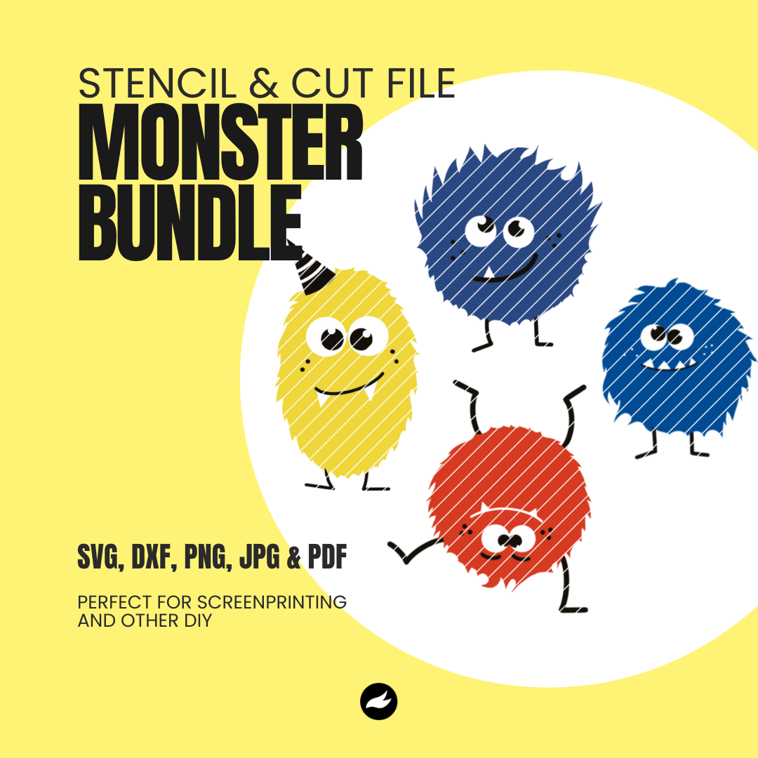 Monster Bundle - Stencil & Cut File