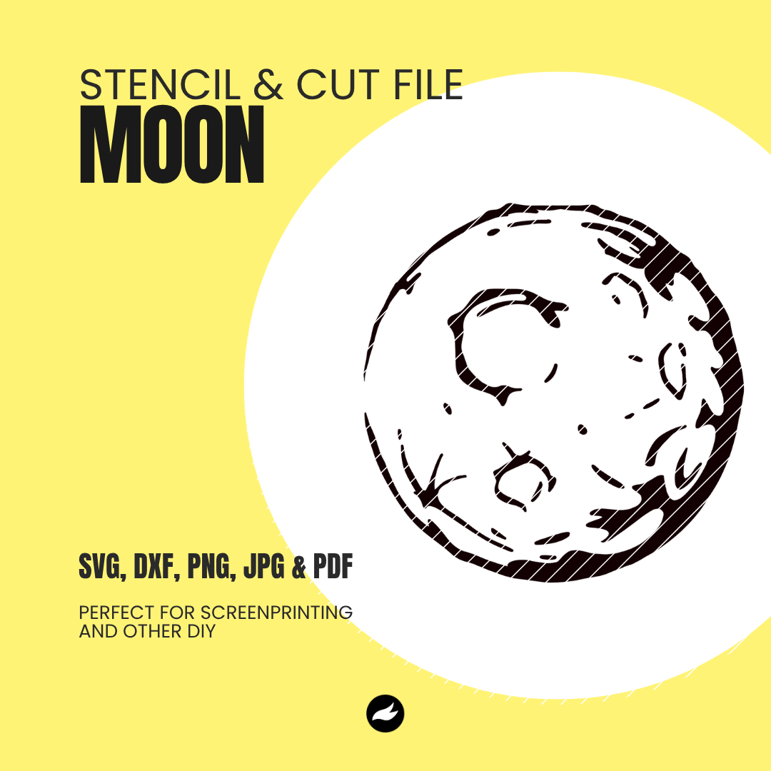 Moon - Stencil & Cut File