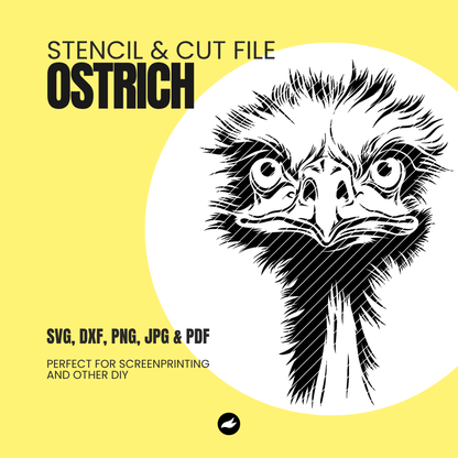 Ostrich - Stencil & Cut File