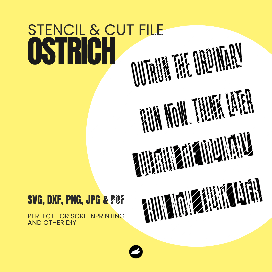 Ostrich - Stencil & Cut File