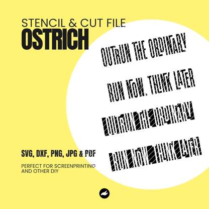 Ostrich - Stencil & Cut File