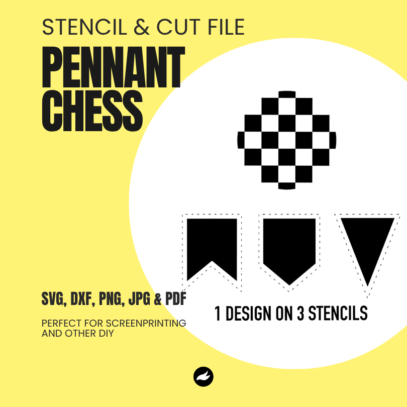 Chess - Pennant Chain - Stencil & Cut File
