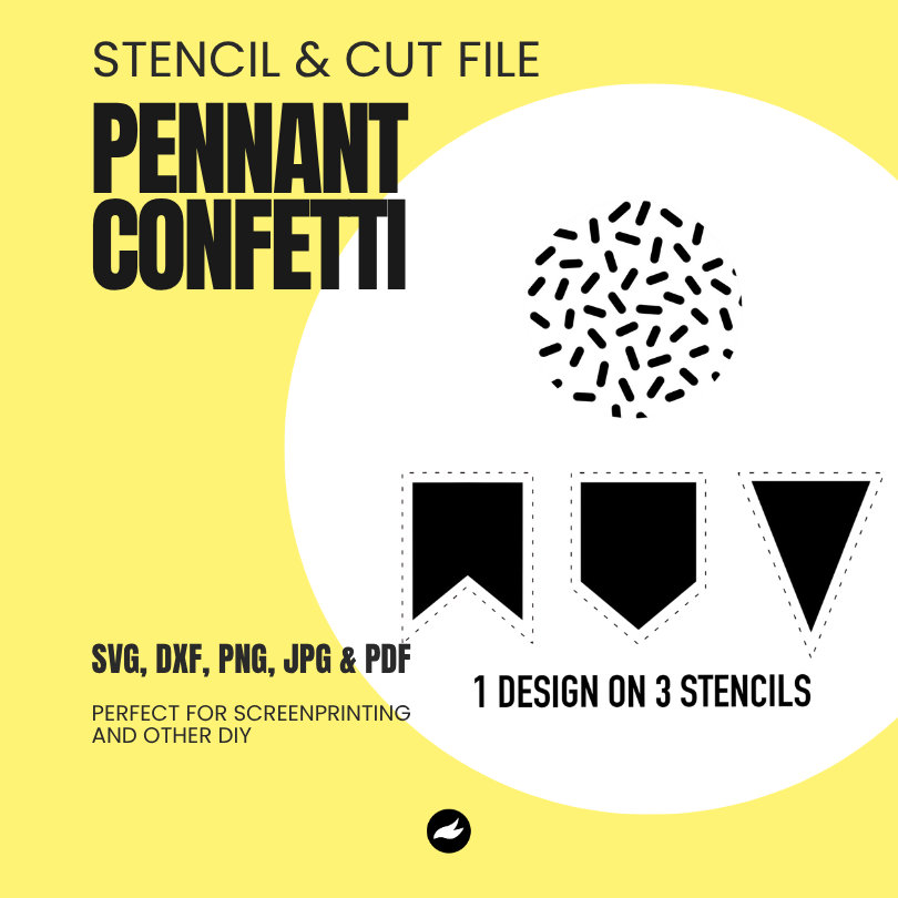 Confetti - Pennant Chain - Stencil & Cut File