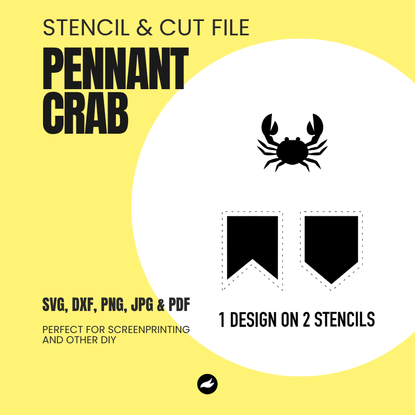 Crab - Pennant Chain - Stencil & Cut File