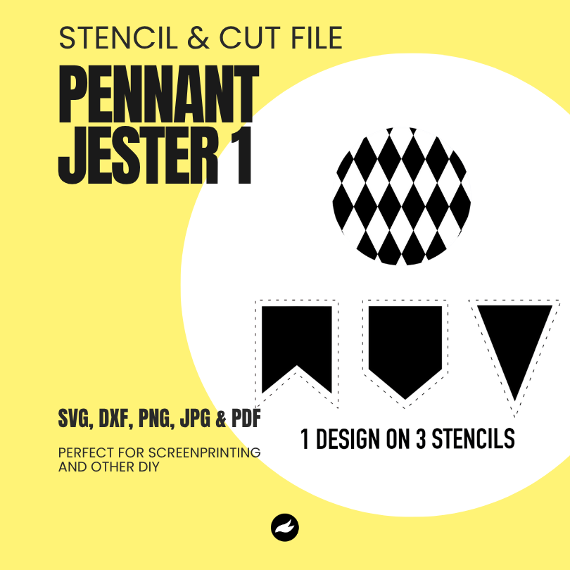 Jester 1 - Pennant Chain - Stencil & Cut File